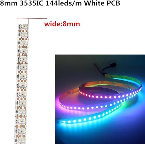 Tira de LED WS2812B RGB 1m 2m 5m 4mm 3535 SMD 60 LEDs/m miniatura 7
