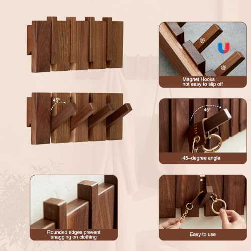 Wooden-Coat-Hooks-Wall-Mounted-Coat-Rack-Hanger-Wall-Mount-with-4-Hooks-Heavy-Duty-Coat-Hooks-for-Hanging-CoatsKeysHatsRobeTowelsPlantsBags-Home-Decor-Gift-Walnut