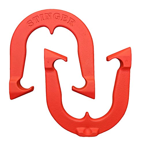Stinger Professional Pitching Horseshoes- USA Made (Red- Single Pair (2 Shoes))