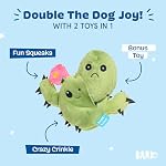 Barkbox Consuela the Cactus 2-in-1 Interactive Plush Dog Toy - Squeaky Dog Chew Toy with Crinkle Layers - for Large Dogs and Puppies - Image 2