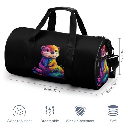 Colorful Otter Sports Gym Bag Travel Duffel Workout Bag with Adjustable Strap2