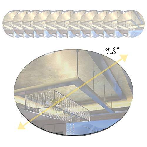 Houseables Mirror Centerpieces, Round Tray, 10”, 12 Pk, Glass, for Wedding Table, Party