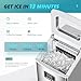 EUHOMY Countertop Ice Maker Machine, 40Lbs/24H Auto Self-Cleaning, 24 Pcs Ice/13 Mins, Portable Compact Ice Maker with Ice Scoop & Basket, Perfect for Home/Kitchen/Office/Bar(Silver)