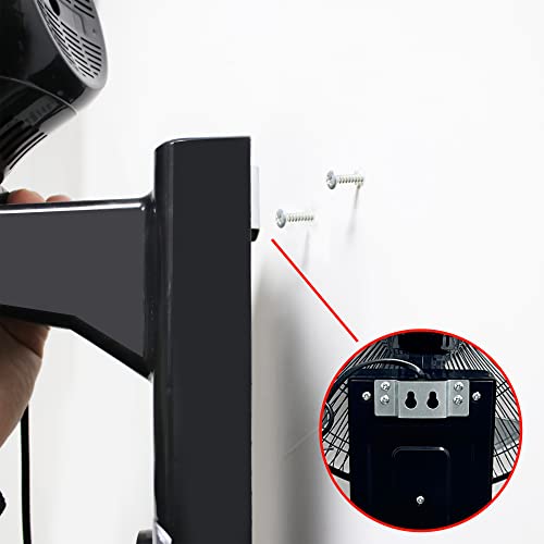 Belaco Wall Fan 16 Inch Wall Mounted 3 Speed Mode Oscillation Fan Tilt Head Easy Install High Airflow 55w Cooler for Summer, Black/Silver