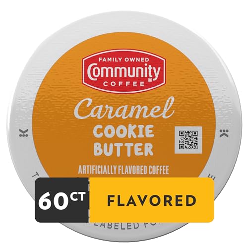 Image of Community Coffee Caramel Cookie Butter Flavored 60 Count, Medium Roast, Keurig K-Cup Coffee Pods, 10 Count (Pack of 6)