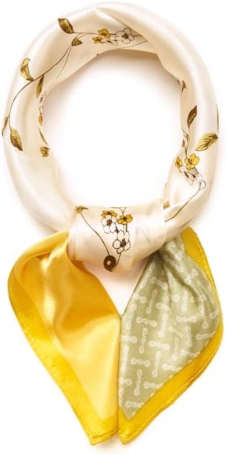 100% Mulberry Silk Scarf for Women, Small Square Satin Scarf for Neck Head Hair Handbag 21"x21" - Image 5