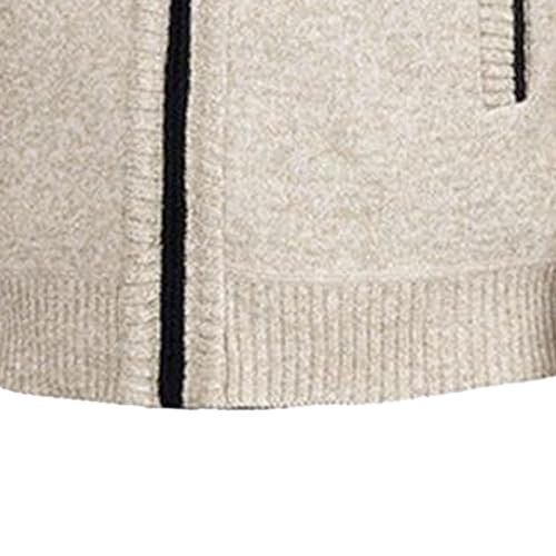 JEShifangjiusu Men'S Full Zipper Cardigan Slim Fit Cable Knitted Button Sweater Lightweight Casual Stand Collar With Pockets4