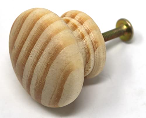 fiXte 2 x Natural Wood Cupboard Cabinet Door Knob Pine Wooden Unlacquered Handle 38mm (1-1/5"), Pack of 2 - Image 3