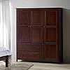Grain wood furniture shaker 3 door wardrobe solid wood with cherry finish  urban country home decor