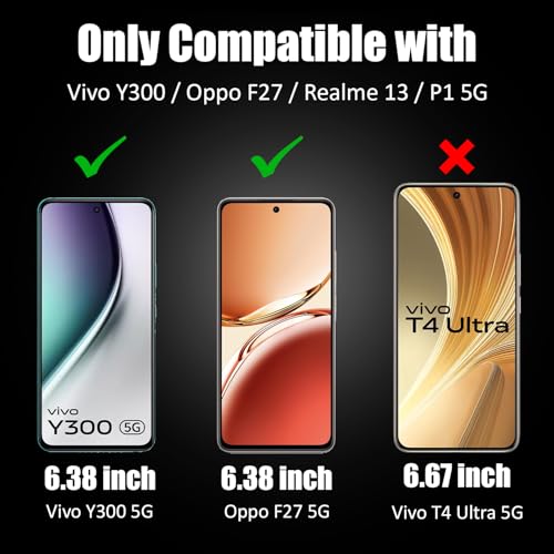 Image of AIBEX Tempered Glass for Vivo Y300 / Oppo F27 / Realme 13 / Realme P1 5G | 9H Hardness | Anti-Glare & Anti-Fingerprint | Water Resistant | Edge-to-Edge Full Screen Protector |Bubble-Free Installation