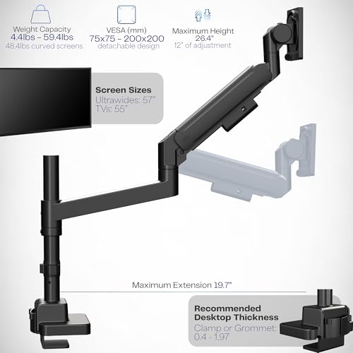 Soporte de monitor diseñado para Samsung Odyssey Ark y pantallas pesadas que requieren base de poste 3
