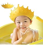 TIRALUHEM Baby Shower Cap, Shower Cap for Kids 1-9 Years, Adjustable Silicone Crown with Eye & Ea...