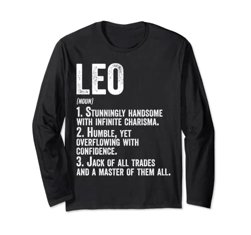 Nombre Camisa Leo Definición Nombre Personalizado Divertido Manga Larga