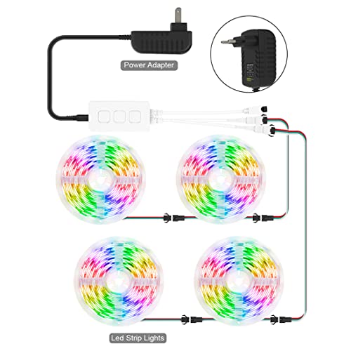Image of BTF-LIGHTING SP611E Bluetooth Sync Music Controller for APP /3Key Button /IR Remote Control Timer Mode with Dual Signal Output 600pixels /port Work WS2812B WS2811 for LED Pixel Strip(No Adapter or Light)