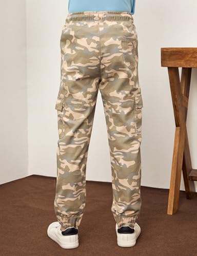 Image of Amazon Brand - Symbol Boy's Cotton Cargo Jogger | Elasticated Waistband and Cuff | Stretchable | Age 2-14 Years
