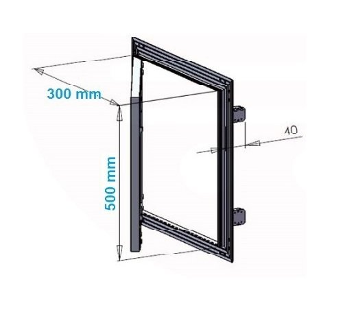Inspectieklep GK-inlay 300 x 500 mm gipsplaat 12,5 mm KRAL20 revisiedeur revisie onderhouddeur 30x50cm onderhoud reinigingsklep onderhoudsopening met aluminium frame geschikt voor vochtige ruimtes