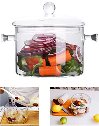 Glass Cooking Pot - 2L/67oz Glass Saucepan...