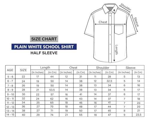 Image of Half Sleeve School Shirt for Boys - Comfortable Cotton Blend White