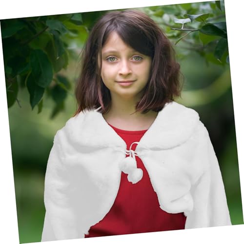 Chaqueta de abrigo tipo capa de piel sintética y chal de vestir formal niñas 4