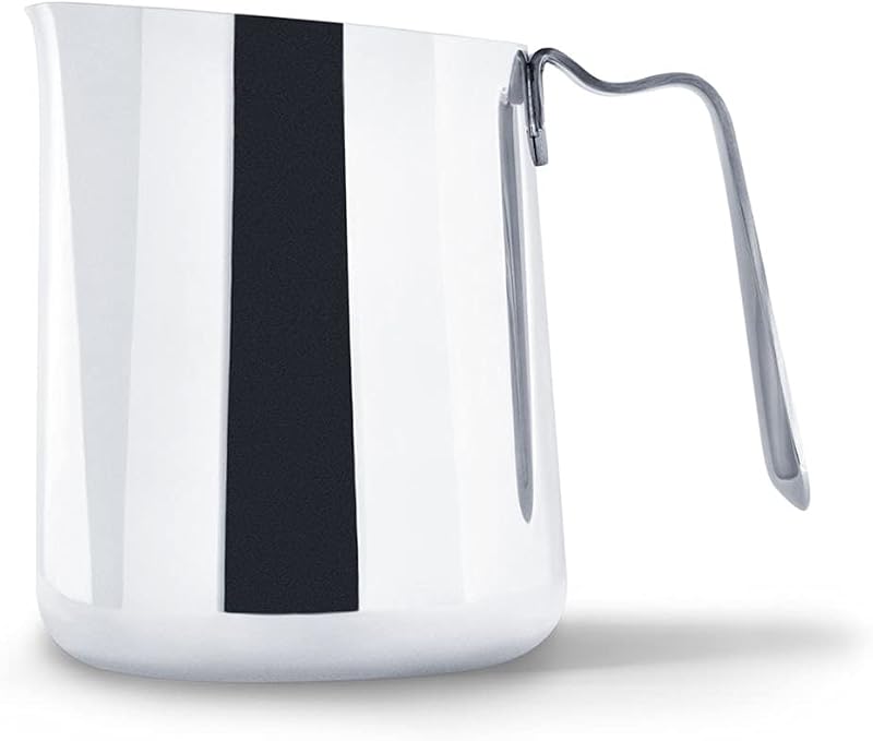 Fellow Eddy Jarra para espumar leche de 18 oz, boquilla estriada para Latte Art | Jarra humeante de acero inoxidable 18/8, cuerpo cónico para microespuma sedosa, pulida, jarra de leche barista para capuchino