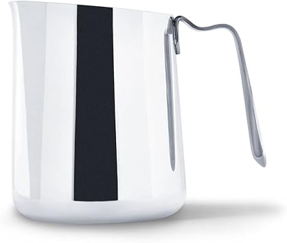 Fellow Eddy Steaming Pitcher - Milk Frother Pitcher with Fluted Spout, Premium Barista Tools for Precision Latte Art, 18/8 Stainless Steel, Polished, 18oz Jug