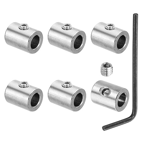 PATIKIL Abrazadera de Cable 9mm Agujero Alambre Cuerda Clips Juego 6uds 304 Inoxidable Acero Único Agujero Bloqueo Cable Abrazaderas Clip con M6 Hexagonal Tornillo Llave para Cable Plata