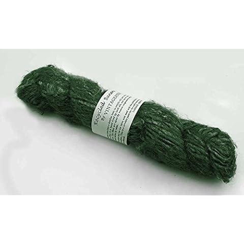 100g/ 1 Skein Recycled Banana Silk Yarn Hand-spun Soft Yarns - Medium Green Cover