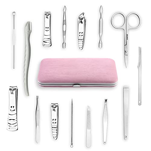Kit manucure en acier inoxydable KANUZ de 8 pièces noires avec ciseaux de précision