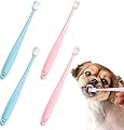 4 Pack Cat & Dog Toothbrush 360 Degree Cleaning Soft Bristled Brush Dental Care Protect Teeth Deep and Effective Pet Tooth Cleaning Tools for Cat and Dogs (Pink+Blue)