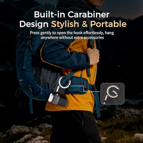 Image of Upgraded Mag-Safe Magnetic Camera Handle Grip with Extended Magnetic Phone Mount with Carabiner & Thumb Rest, Detachable Rechargeable Shutter Remote Compatible with iPhone Pro Max for Video Calls /TK