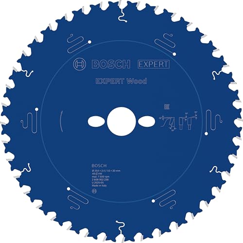Bosch 1 hoja de sierra circular EXPERT Wood para sierras circulares de mesa (para madera blanda, madera dura, diámetro mm, accesorio profesional, sierra circular de mesa con cable)