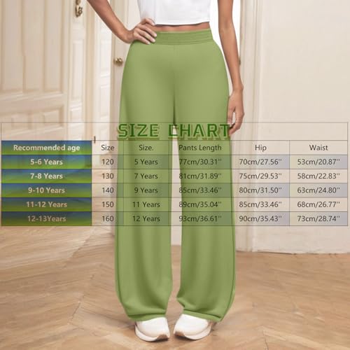 Tween Girls Yoga Pants Wide Leg Sweatpants Light Casual Stretch High Waisted Open Bottom Joggers with Pockets3