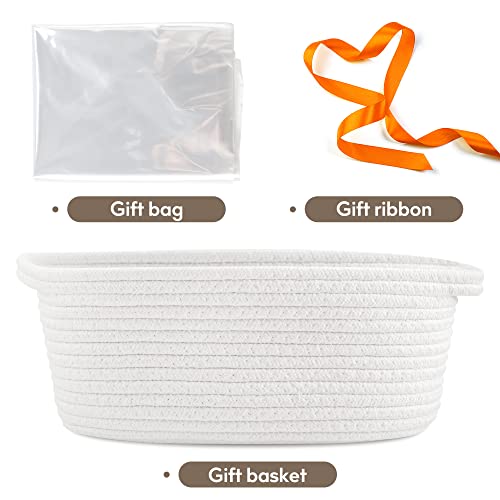 image for Pro Goleem Small Woven Basket with Gift Bags and Ribbons Durable Baske
