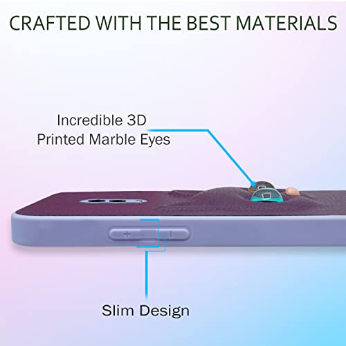 Image of Pikkme Oneplus 6T Back Cover for Girls | Cute Cat Leather Finish | Soft TPU | Case for Oneplus 6T (Purple)
