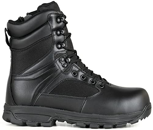 LAPG Men’s Sector 8” Waterproof Side-Zip Duty Boots, Breathable & Comfortable Tactical Hiking Combat Shoes for Men, Black4
