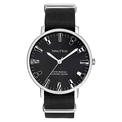 Nautica Mens NAPCRF901 Caprera Black/Silver Fabric Slip-Thru Strap Watch (B07V5DDLPW) Amazon Price History, Amazon Price Tracker