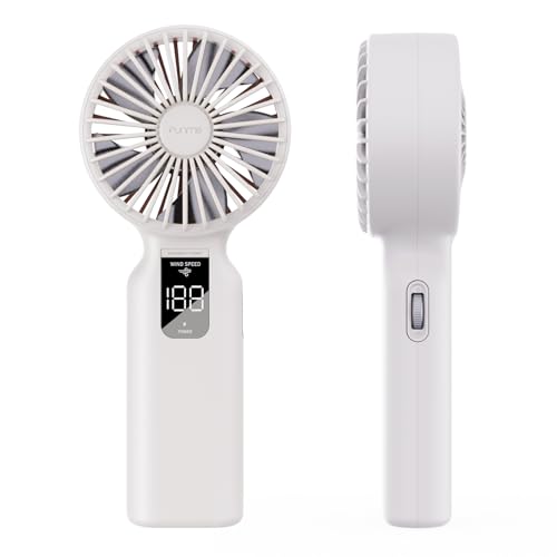 Funme Portable Handheld Fan, 100 Speed Scroll Wheel Control with Boost Mode, 23H Max Cooling, 4000mAh Rechargeable Personal Fan, LED Display, Quiet/Lightweight for Travel Concerts Makeup Off