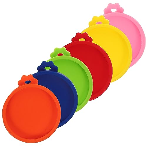 COSMEVIVI 6Pcs Silicone Can Lids for Pet Food Dog Cat Can Covers for Canned Food Prevents Odors Daily Use Easy to Operate