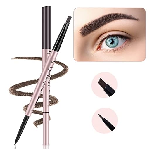 TurritopsisD Lápis De Sobrancelhas, Pacote Com 2, Profissional Sobrancelhas Pontas Duplas, Retrátil, À Prova D'Água, Maquiagem Natural Para Marrom Escuro