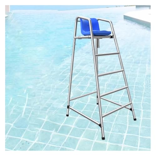 Silla alta de salvavidas para piscina de acero inoxidable miniatura 1