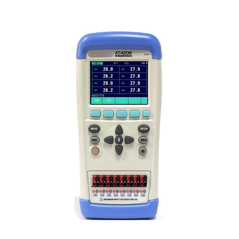 AT4202 Handheld 2-Channel K Type Thermocouple Temperature Data Logger - 100ms Scan Speed, Alarm, Mini USB Download, 0.5°C Accuracy Industrial Spot Check and Process Monitor