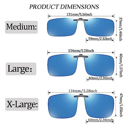 Image of Polarized Clip-on Sunglasses Anti Glare UV400 Non-flip Clip-on Sunglasses over Prescription Glasses for Men Women