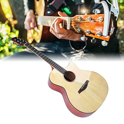 Guitare folk 41 pouces, guitare acoustique en épicéa et acajou à forte pénétration Texture fine pour jouer pour les mélomanes(Couleur du bois naturel) - Les Beatles, Paul McCartney, John Lennon, RIngo Starr, George Harrison Guitare folk 41 pouces, guitare acoustique en épicéa et acajou à forte pénétration Texture fine pour jouer pour les mélomanes(Couleur du bois naturel) – Image 4