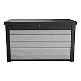 Aufbewahrungsbox Maxi - hochwertige Gartenbox mit Gasdruckfedern - viel trockener Stauraum für Sitzauflagen oder Gartengeräte - 100% wasserdicht - mit Belüftungssystem (Maxi 380 Liter)