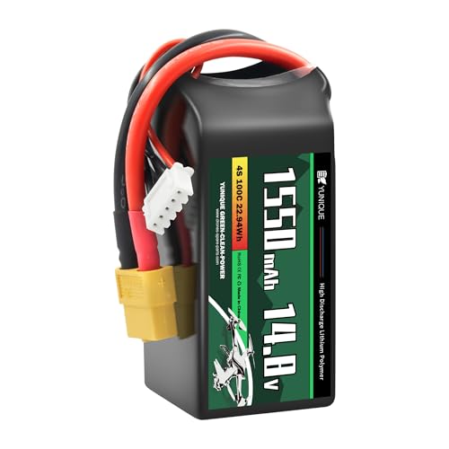 Batería Lipo 14.8V 1550mAh Yunique Green-Clean-Power con conector XT60 de 4 celdas