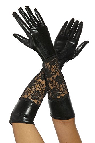 krautwear® Gants de soirée pour femme, longs et brillants, aspect cuir mouillé, environ 53 cm de...