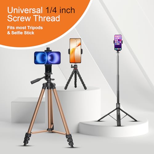 Image of Amazon Basics Rotating Mobile Holder with Adjustable Screw and 360 Swivel, for Any Tripod, Ring Light, Phone, Camera, and Video Camera, Ideal for Videographers and Photographers