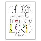 8x10 Children Church Decoration Print // Psalm 127 3 // Christian Wall Decor // Sunday School...