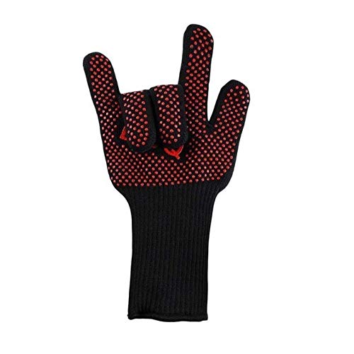 YFCTLM BBQ Gloves 1PCS BBQ Gloves 300-500 Centigrade Extreme Heat Resistant Silicone microwave kitchen Gloves Cooking Grill Oven Gloves (Color : BBQ cotton)