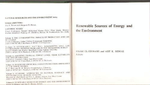 Renewable Sources of Energy and the Environment